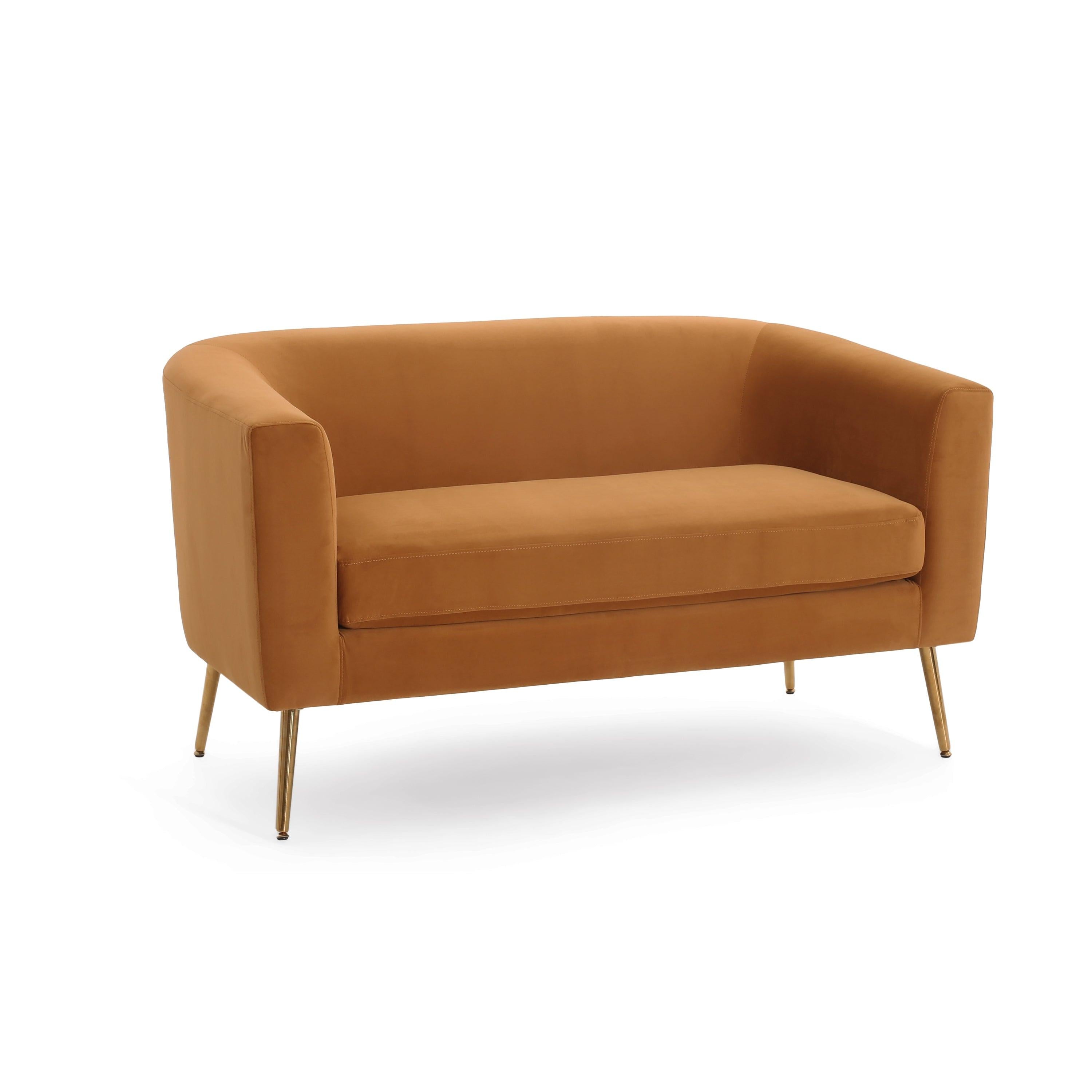 Velvet Loveseat with Modern Design - Elegant Comfort.