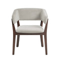 Blake Wood Faux Mohair Armchair in Greige