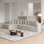 Chenille Sectional Sofa Set - Modern Curved Design.