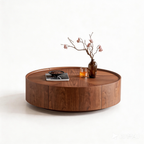 39.3-Inch Walnut Coffee Table for Living Room.