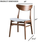 Mid-Century Modern Side Chair Set in Walnut and Light Gray.