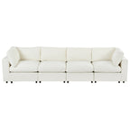 Front view of Modular Sofa with Charging - Storage | Chenille, 4 Seats, showcasing clean lines and plush seating for contemporary decor.