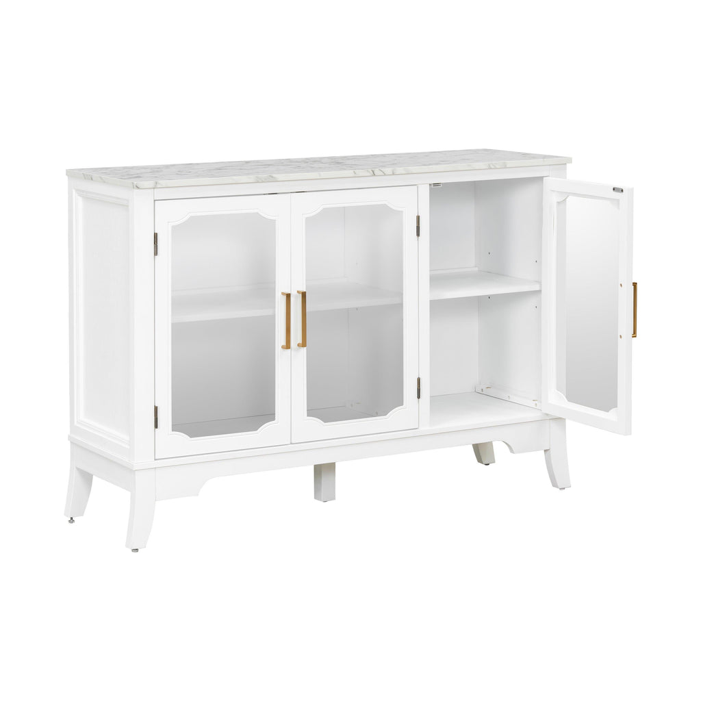 Storage Cabinet for Entrance - Large White Cabinet with 3 Doors.