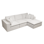Modular Sectional Sofa - White Plush Corduroy.