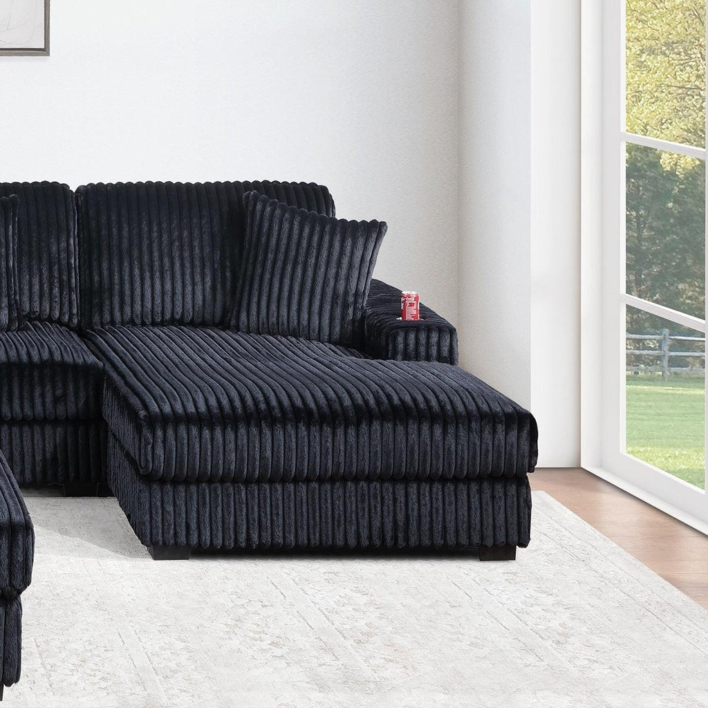 6-PC Modular Sectional Sofa Set with USB Cup Holder.