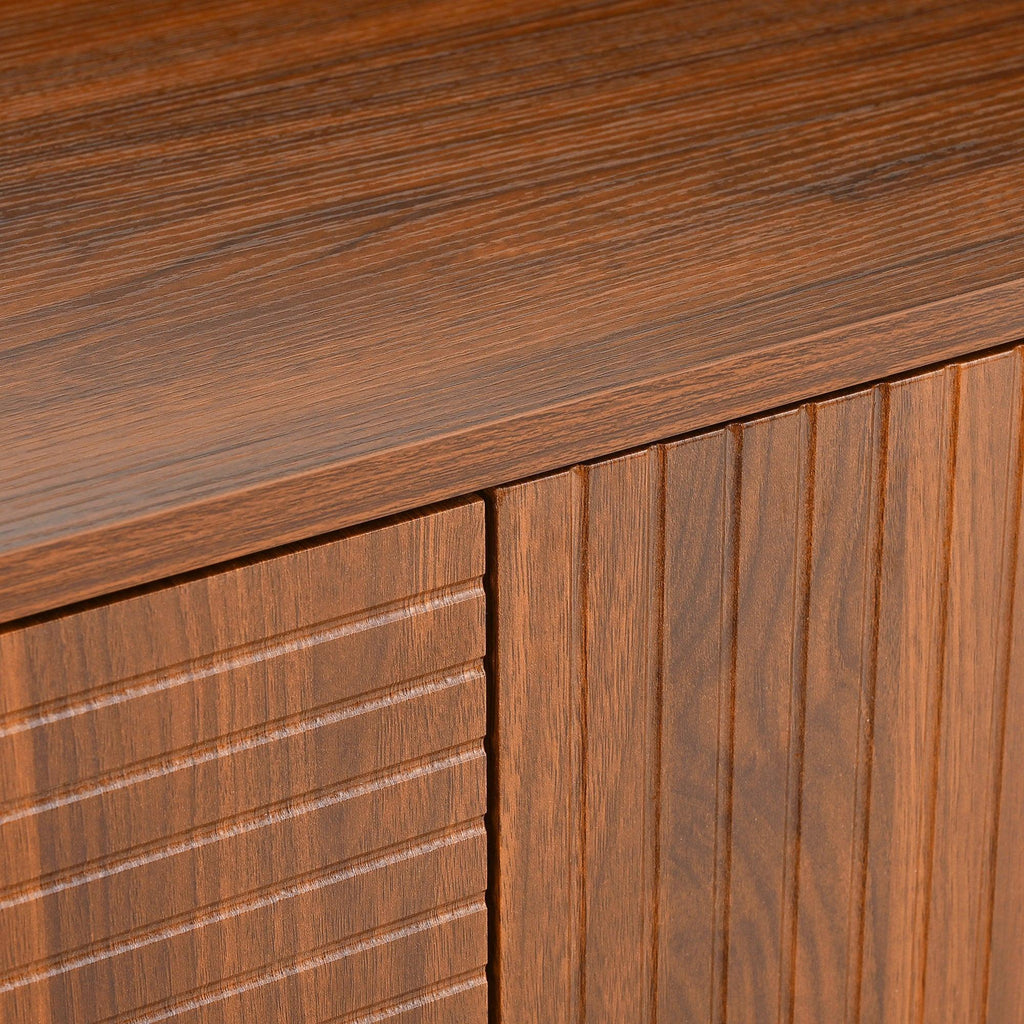 Walnut Mid-Century Modern Sideboard Buffet Cabinet.