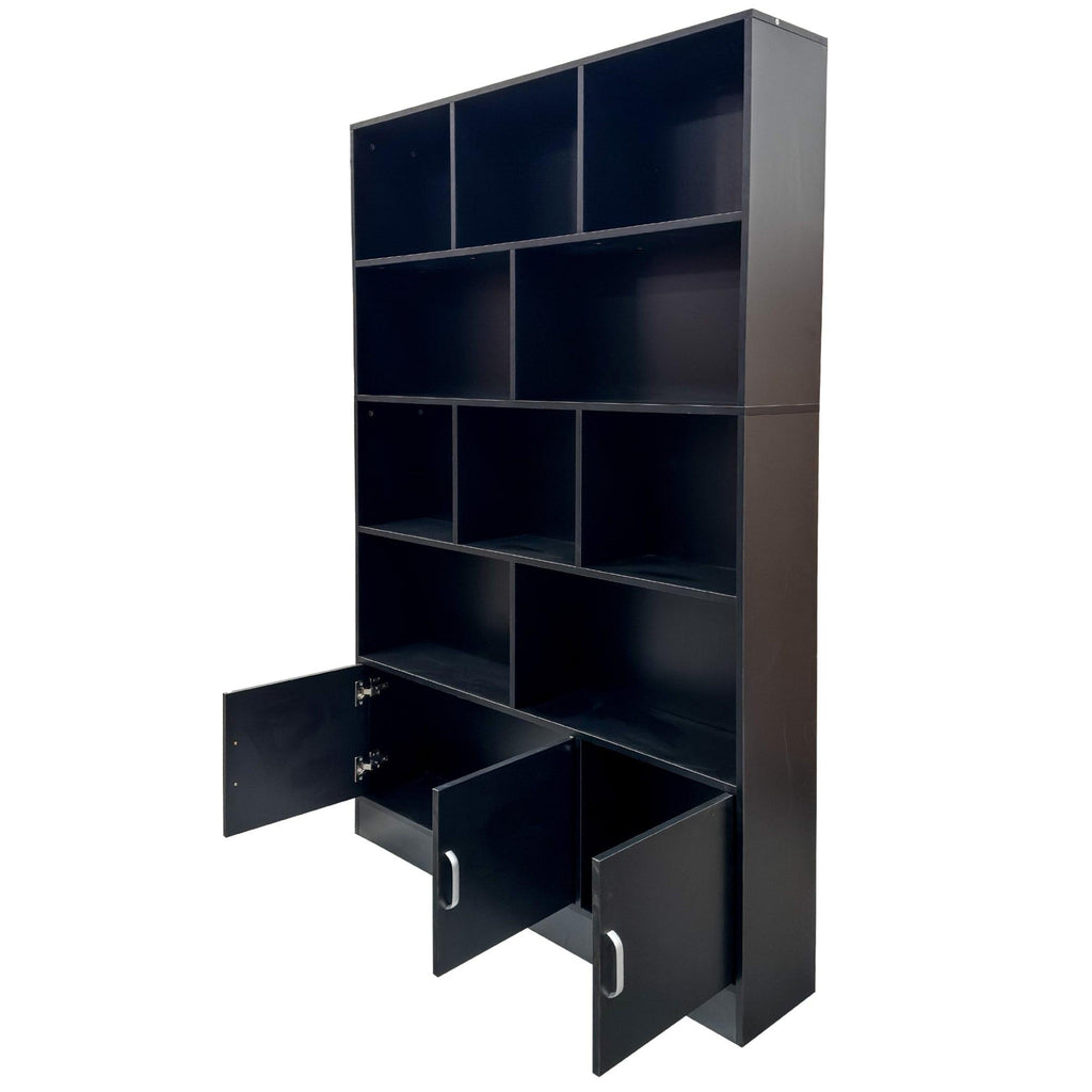 70.87' Tall Bookshelf with 10 Cubes and Cabinet.