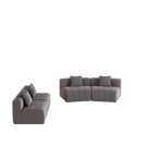 Modular Chenille Curved Sectional Sofa with 4 Pillows.