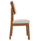 Side profile of a Mid-Century Modern Dining Chair showing ergonomic back support and cushioned seat.