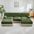 Modular Velvet Chesterfield Sofa with Tassel Skirt.
