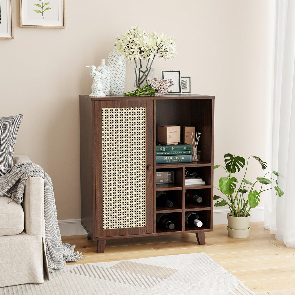 Wine Bar Cabinet with Storage – 34 Inch Sideboard.