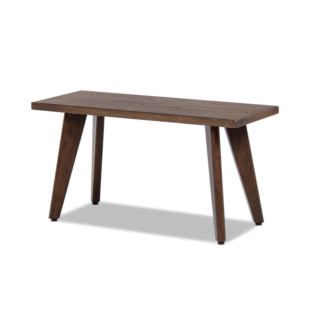 Capri 35.5' Solid Red Oak Wood Bench, Dark Brown Red Oak.