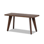 Capri 35.5' Solid Red Oak Wood Bench, Dark Brown Red Oak.