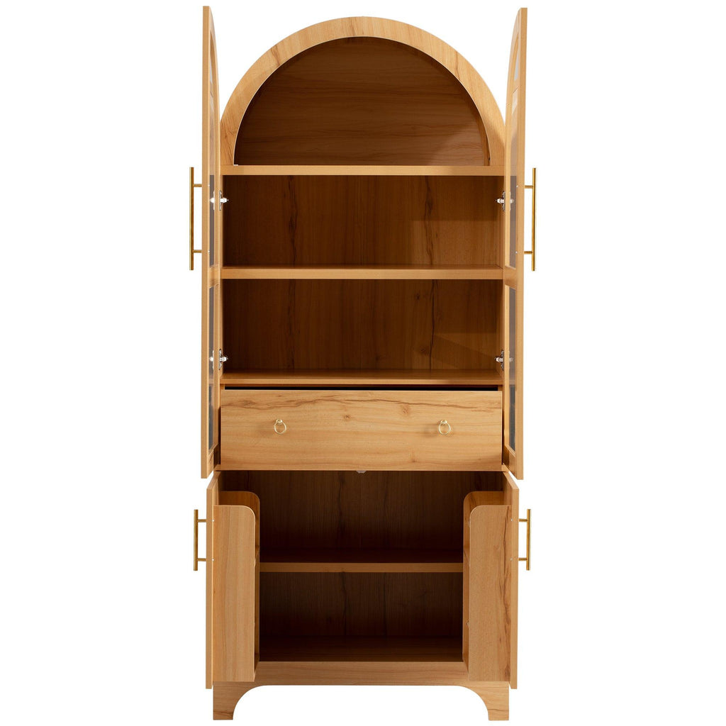 K&K Arched Kitchen Pantry Cabinet for Storage & Organization.