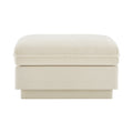 Celena Cream Beige Chenille Rectangular Ottoman - 33 Inch