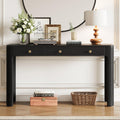 TREXM Rustic Console Table with Storage and Curved Corners.