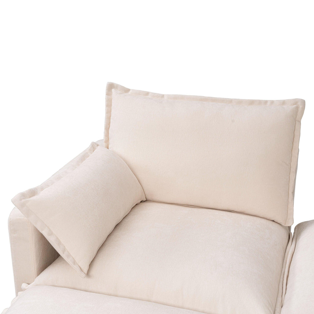 Modern Modular Sectional Sofa with Ottoman - 4-Seater.