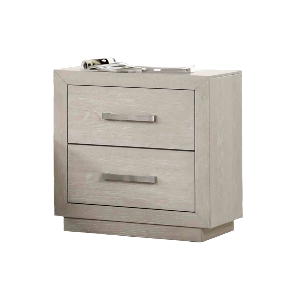 3pc King Size Bed Set with LED Nightstands - Light Grey.