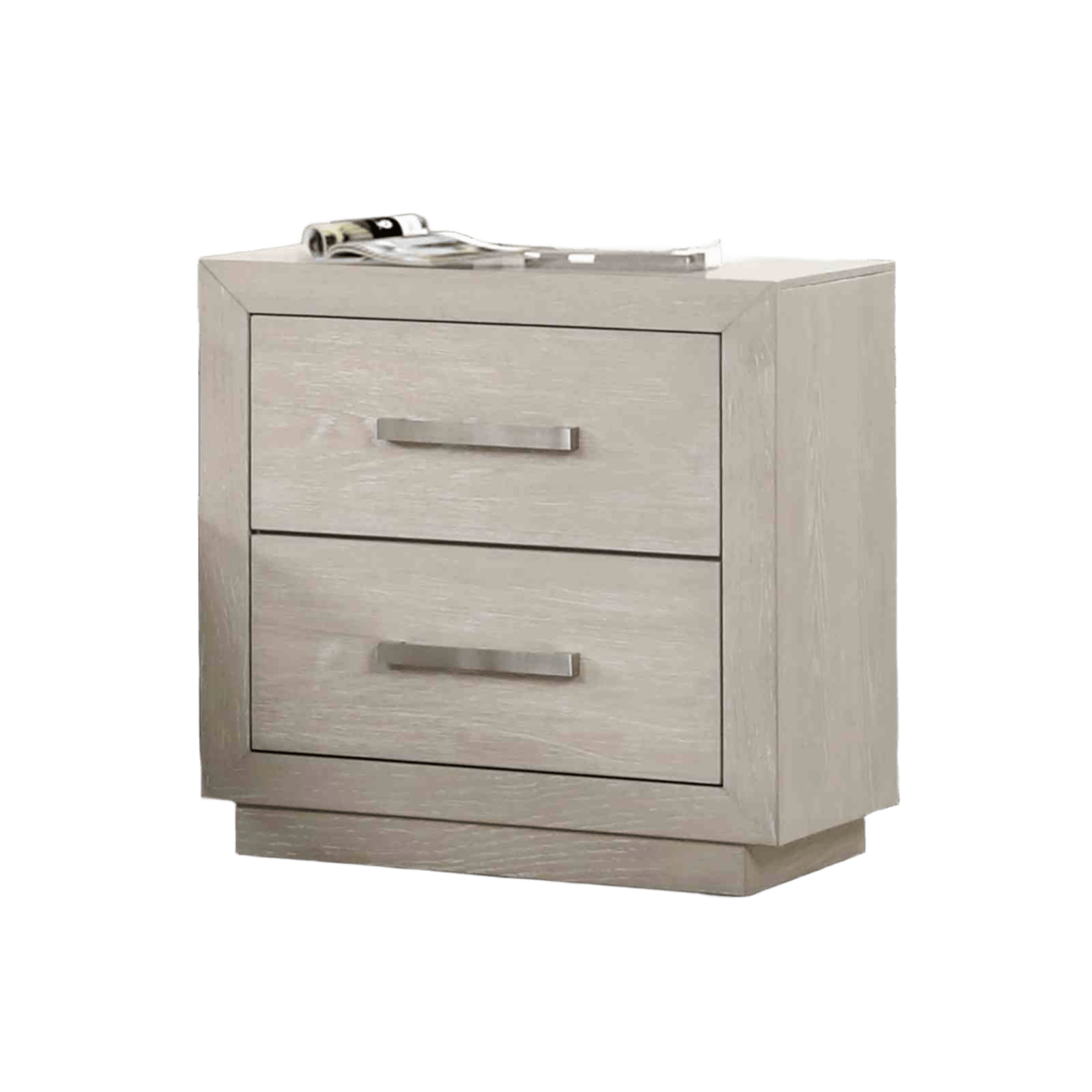 3pc King Size Bed Set with LED Nightstands - Light Grey.