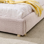 Queen Size Upholstered Bed Frame with Curved Headboard.