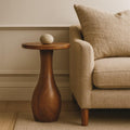 Solid Wood Curved Base Side Table for Modern Living.
