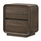 Mid-century Nightstand with Two Drawer Storage.