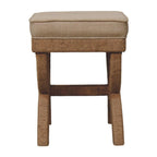 Solid Wood Bench with Rattan Arch Design.