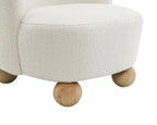 Boucle Upholstered Accent Chair with Curved Back.