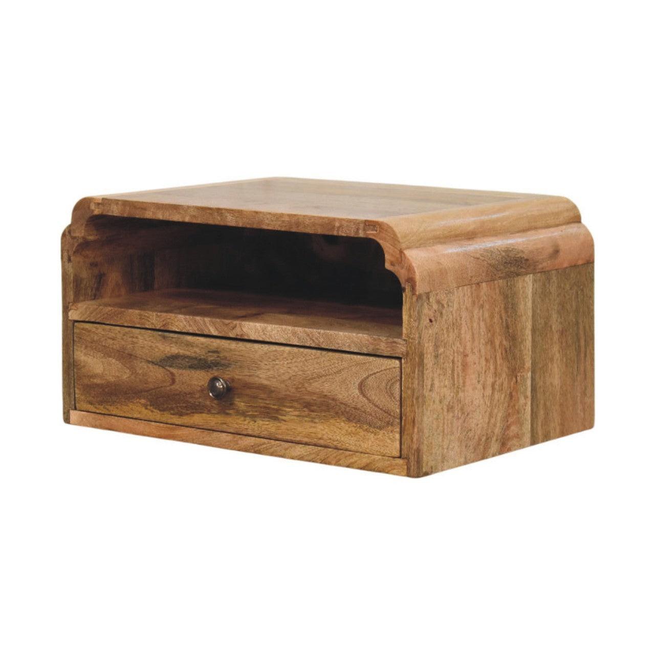 Solid Wood Wall-Mounted Bedside - Avora Collection.