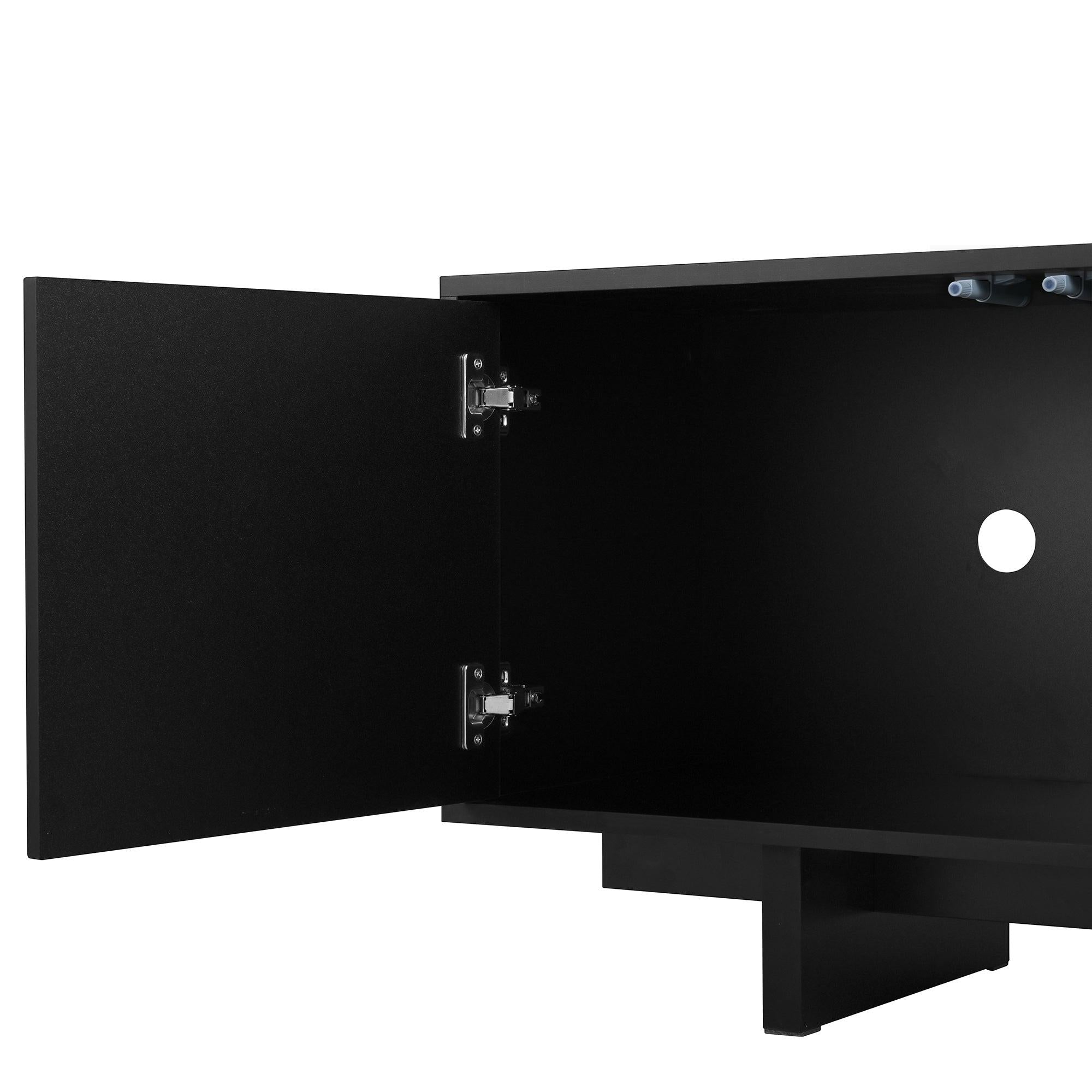 Retro Style Rustic Wood Grain TV Stand for 75' TVs.