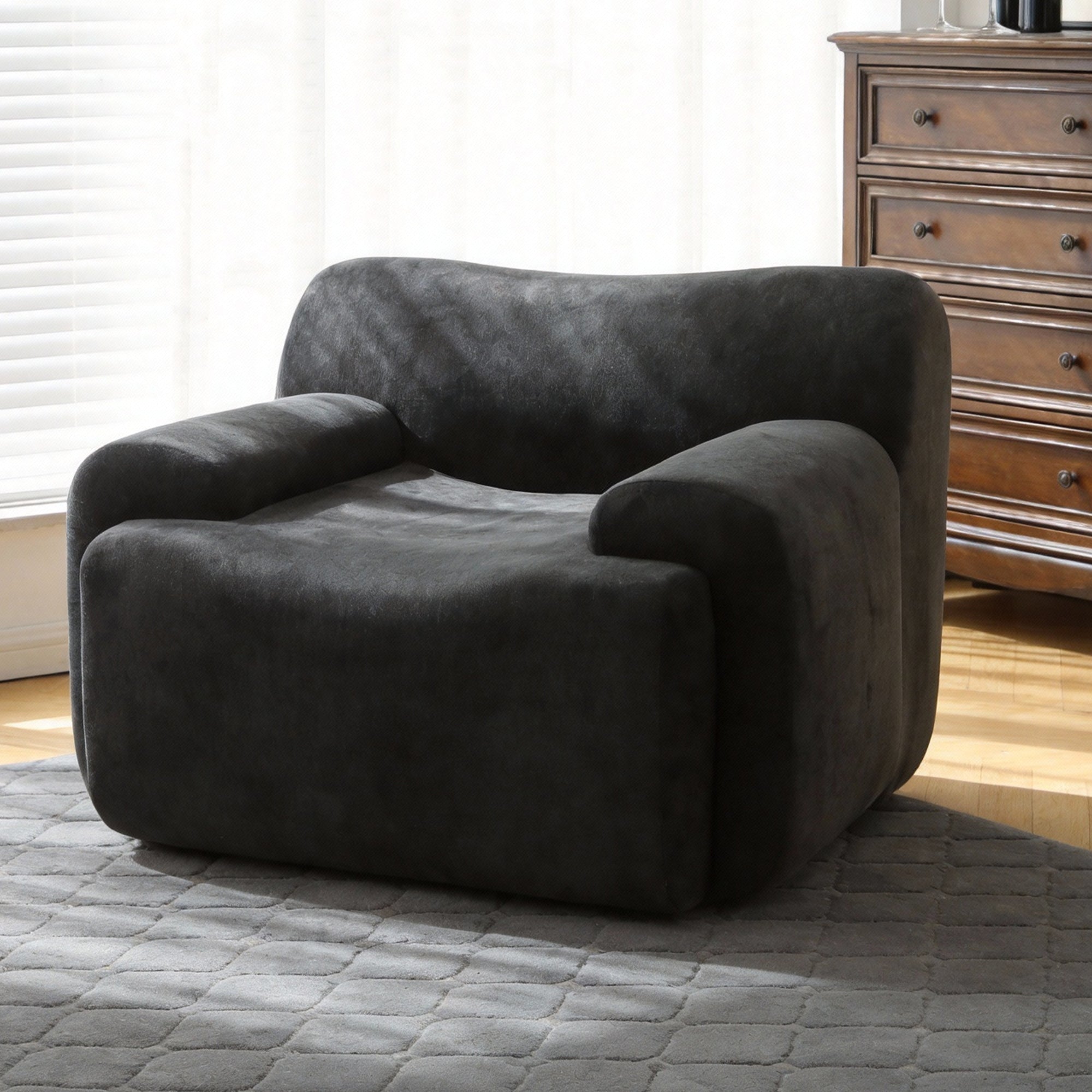 Wide Modern Upholstered Accent Chair for Comfort