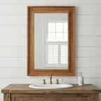 Rattan Solid Wood Frame Mirror for Home Decor.
