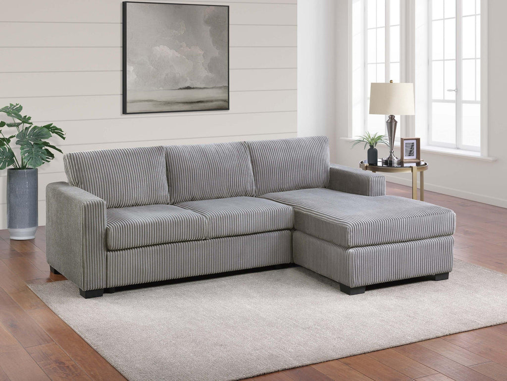 Light Gray L-Shaped Sectional Sofa for Modern Living.