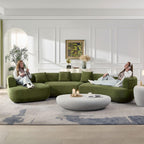 155.91 Inch Curved Modular Sofa with Pillows.