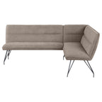Taupe Upholstered L-Shaped Dining Bench.
