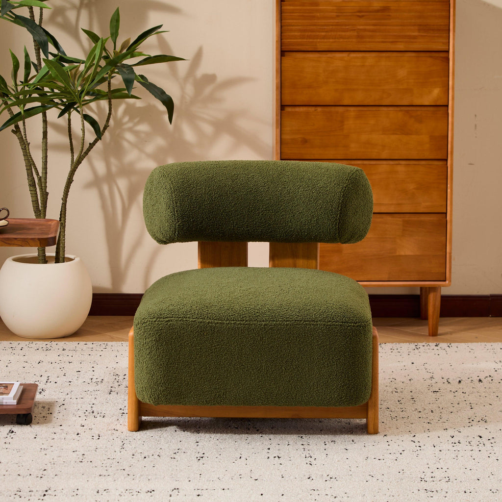 Modern Boucle Lounge Chair for Living Room and Office.