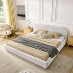 King Size Upholstered Bed Frame with Curved Headboard.