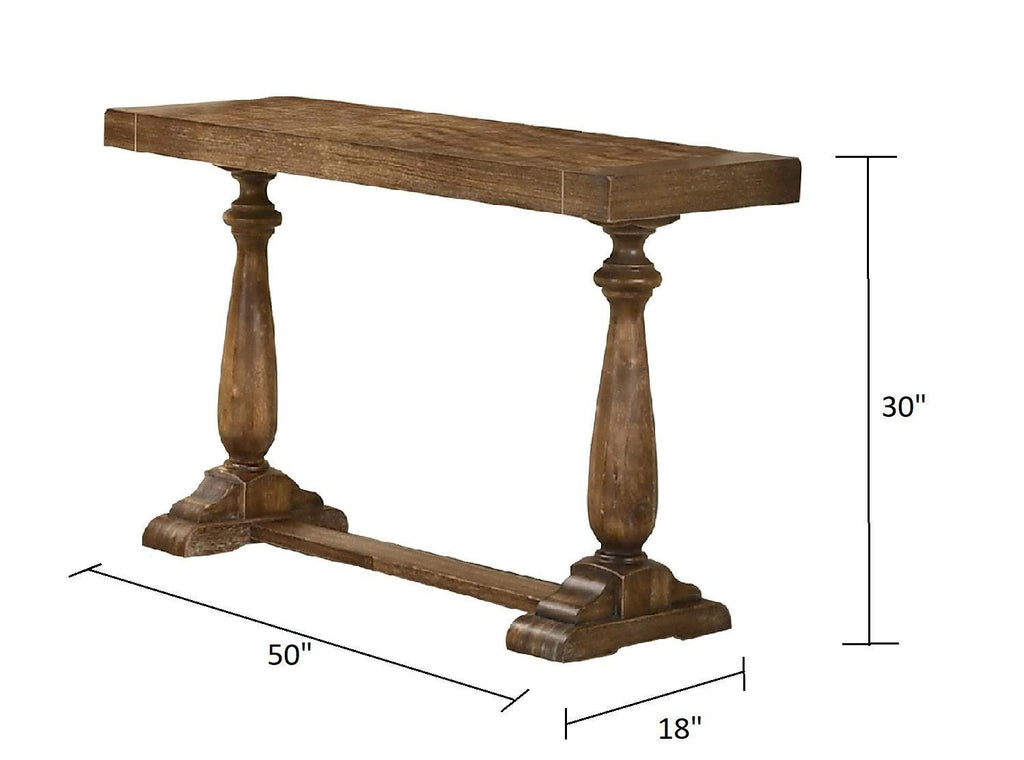 50' Driftwood Console Table for Living Room & Entryway.