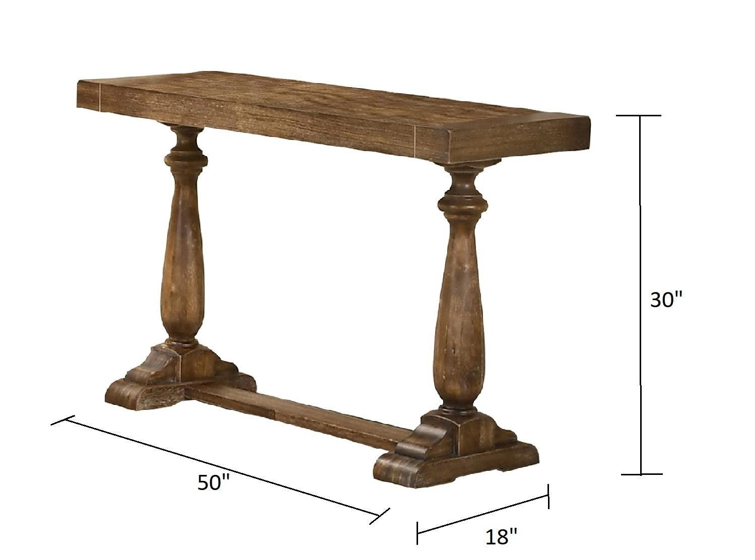 50' Driftwood Console Table for Living Room & Entryway.