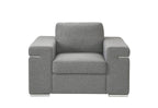 Gianna Gray Woven Fabric Arm Chair for Living Room.