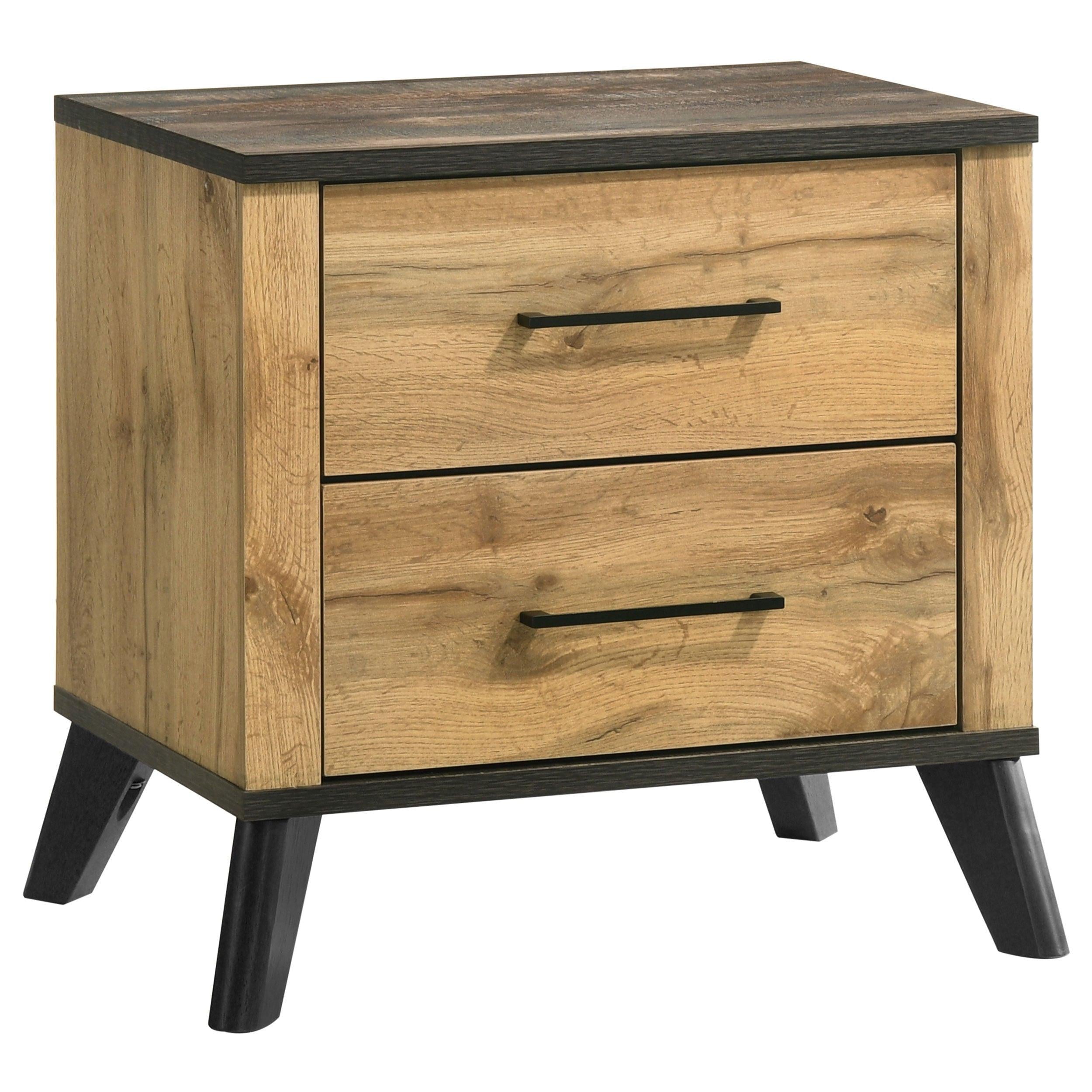 Georgina Natural Pine Mid-Century Queen Bedroom Set.