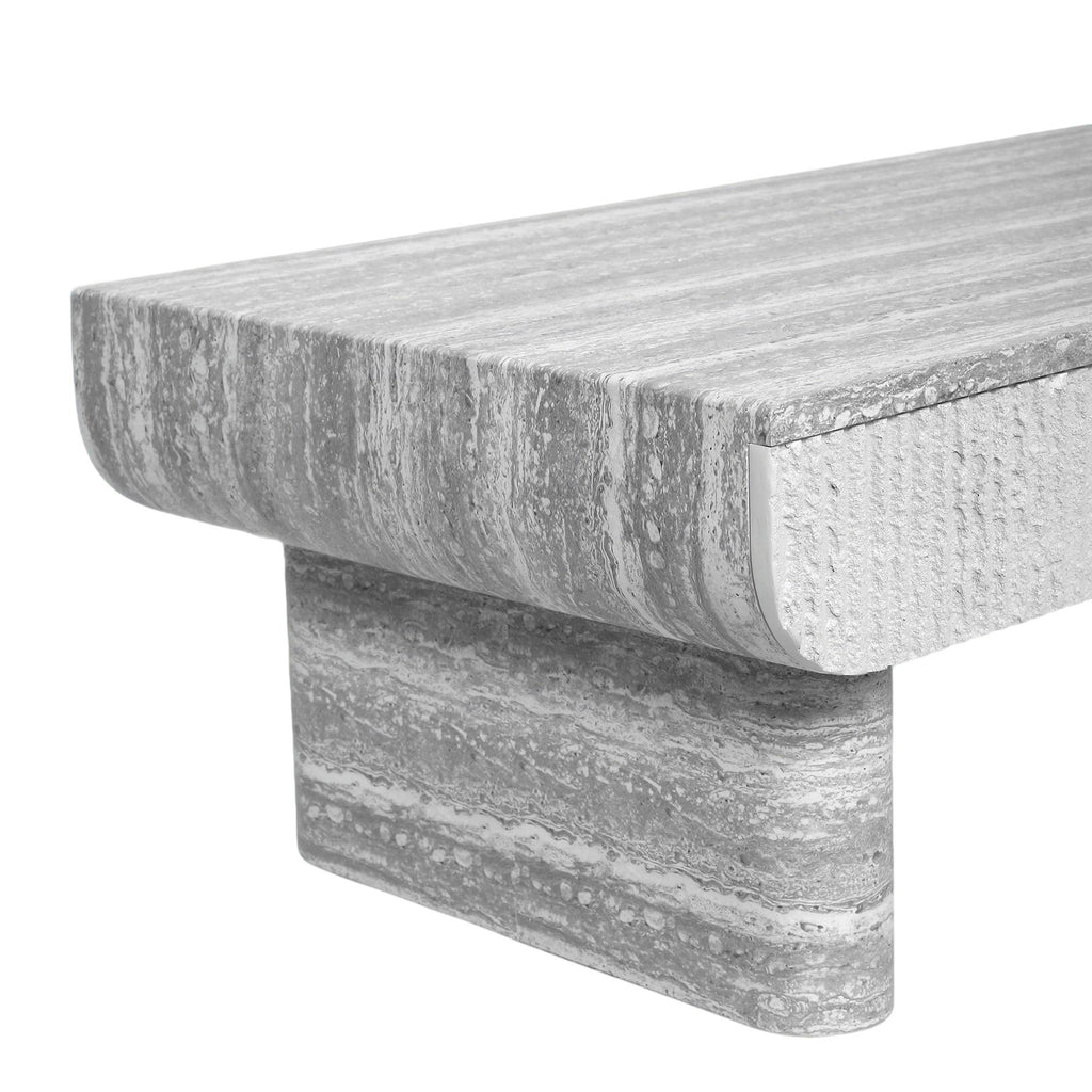 Mid Century Modern Coffee Table with Grey Wood Texture.