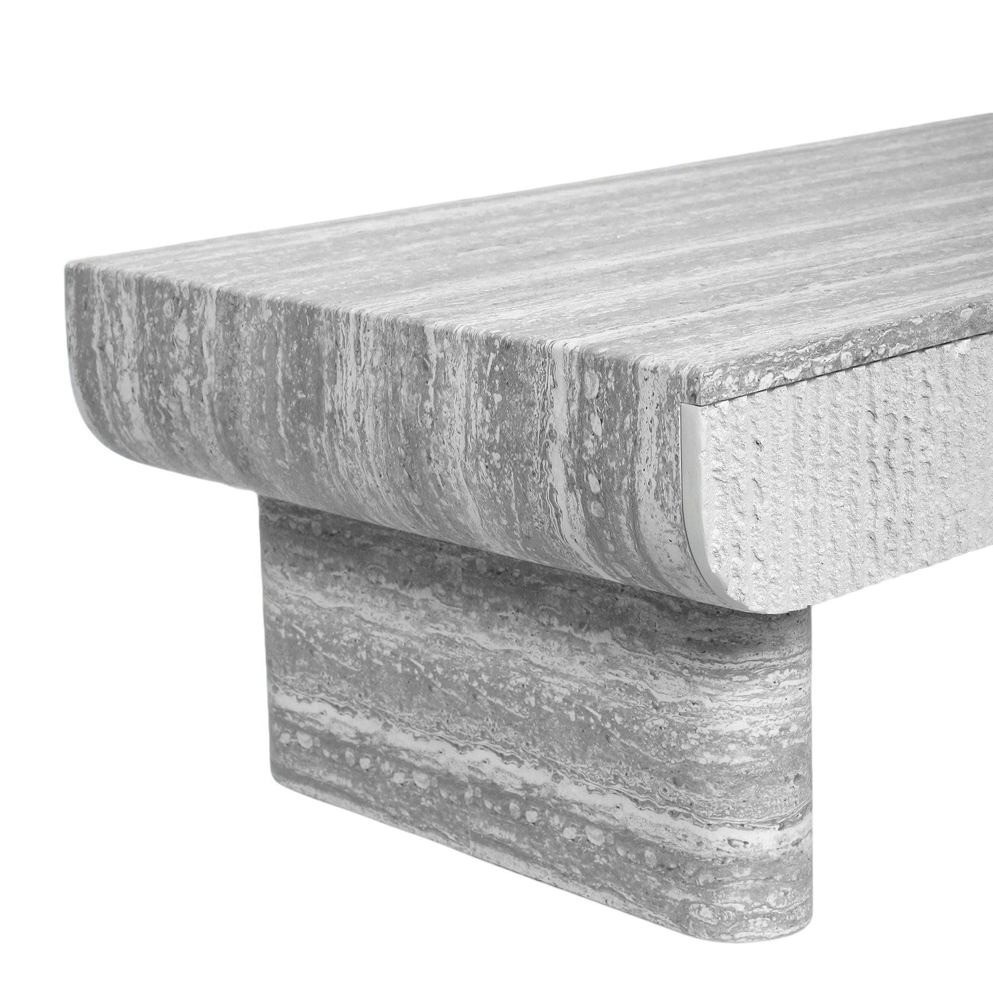 Mid Century Modern Coffee Table with Grey Wood Texture.
