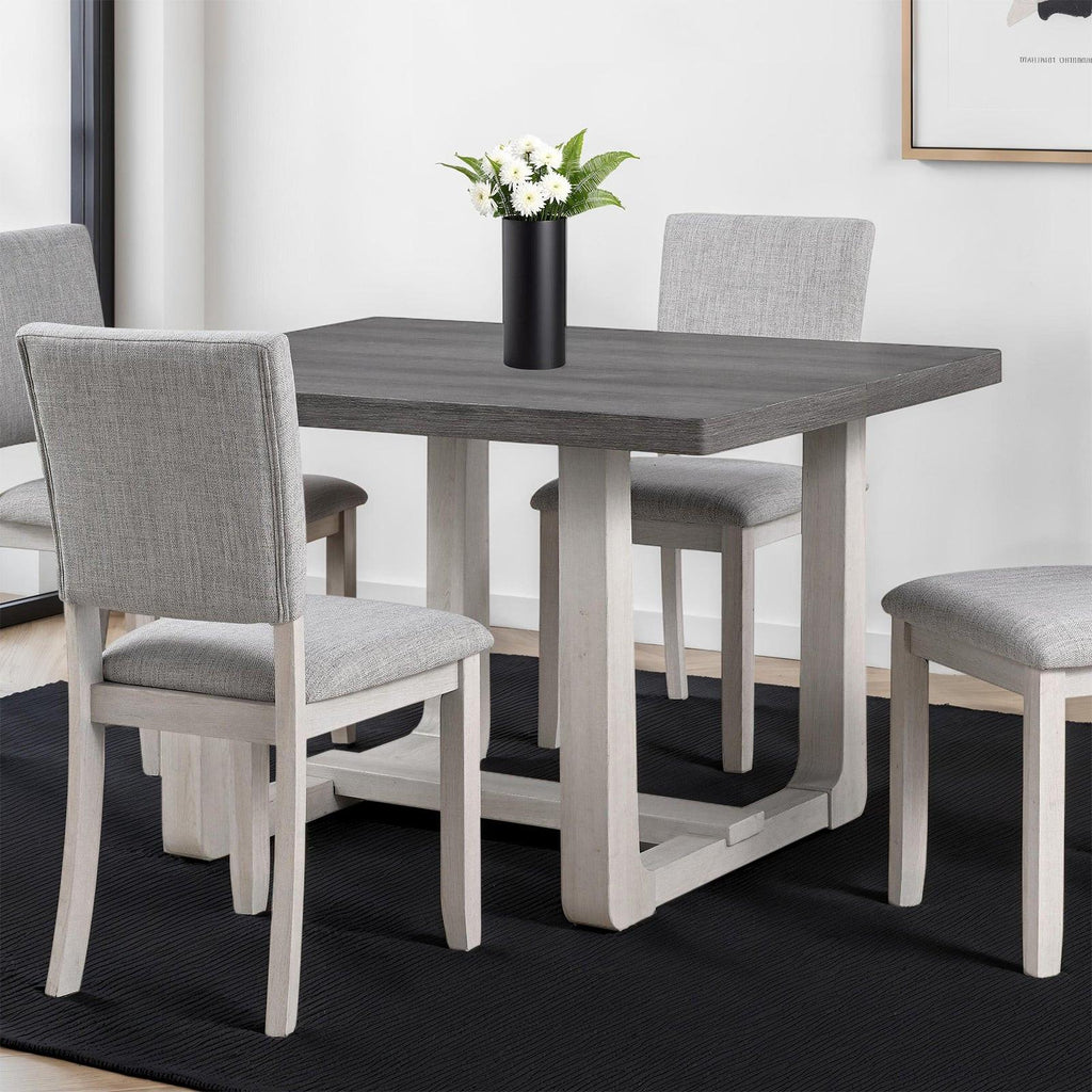 Transitional Dining Set with Upholstered Chairs for Dining Room.