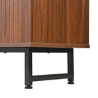 Walnut Mid-Century Modern Sideboard Buffet Cabinet.