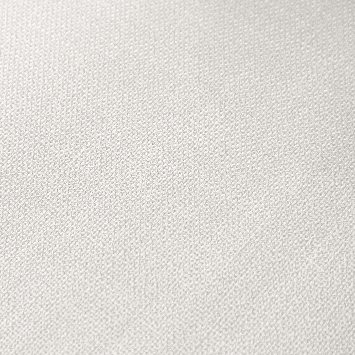 Macro shot of the beige woven fabric used for the seat and backrest of the contemporary counter height chair.
