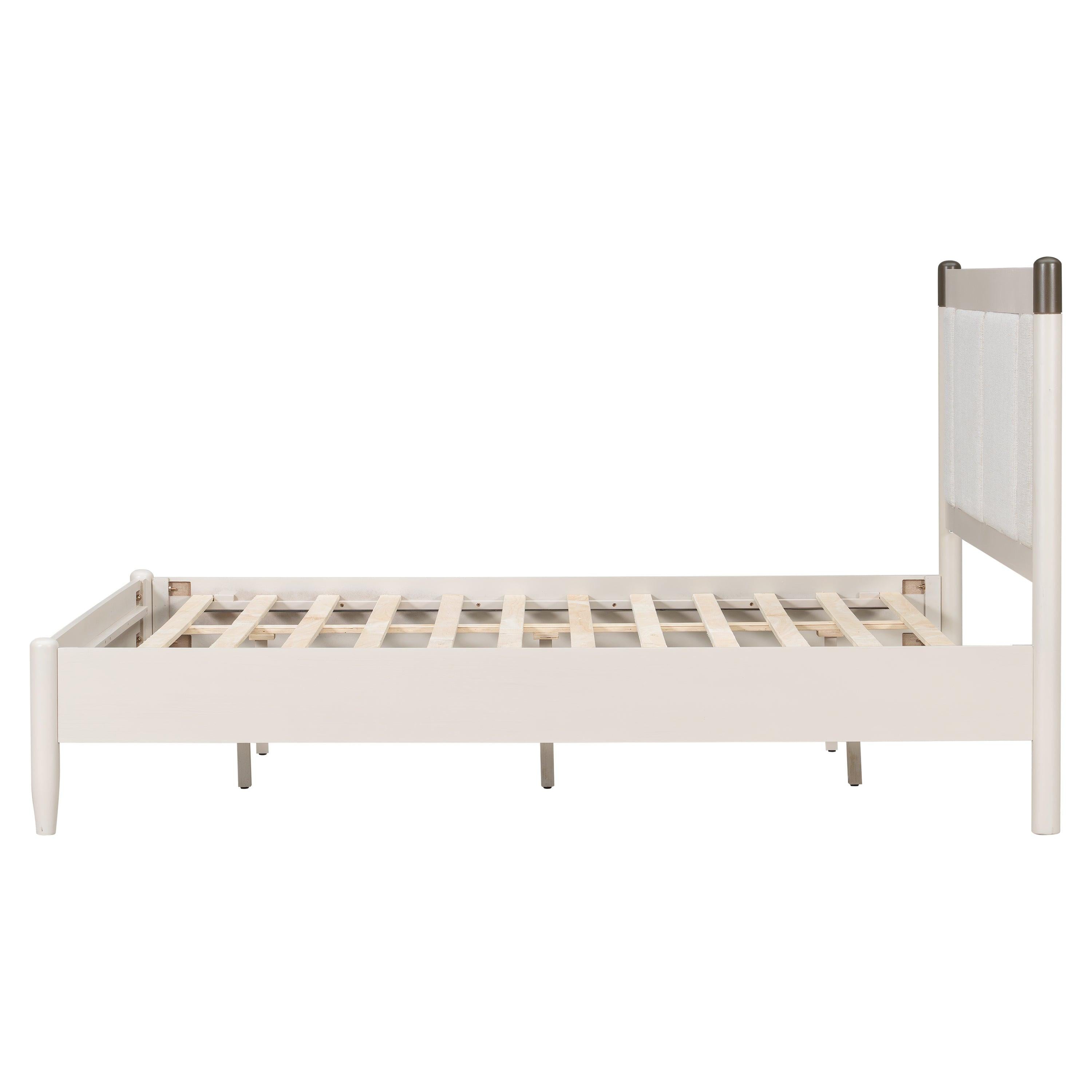 Solid Wood Queen Bed with Heavy Duty Support.