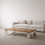 Large Coffee Table with Metal Legs - Minimalistic Design.