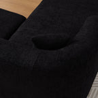 Modular Sectional Sofa with Curved Back & Chenille Fabric.