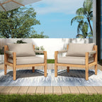 Acacia Wood Outdoor Leisure Chair - Comfortable Patio Seating.